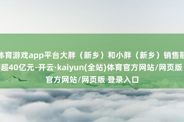 体育游戏app平台大胖(新乡)和小胖(新乡)销售额加在全部超40亿元-开云·kaiyun(全站)体育官方网站/网页版 登录入口