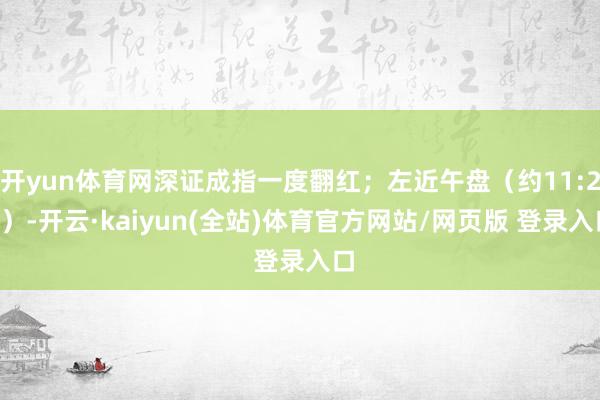 开yun体育网深证成指一度翻红;左近午盘(约11:20)-开云·kaiyun(全站)体育官方网站/网页版 登录入口