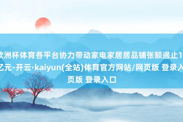 欧洲杯体育各平台协力带动家电家居居品铺张额遏止100亿元-开云·kaiyun(全站)体育官方网站/网页版 登录入口