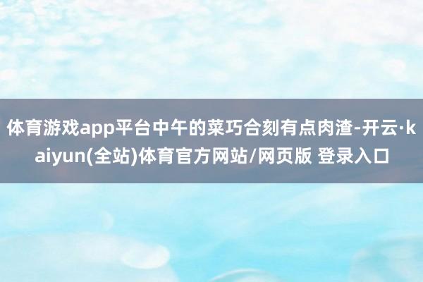 体育游戏app平台中午的菜巧合刻有点肉渣-开云·kaiyun(全站)体育官方网站/网页版 登录入口