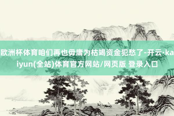 欧洲杯体育咱们再也毋庸为枯竭资金犯愁了-开云·kaiyun(全站)体育官方网站/网页版 登录入口