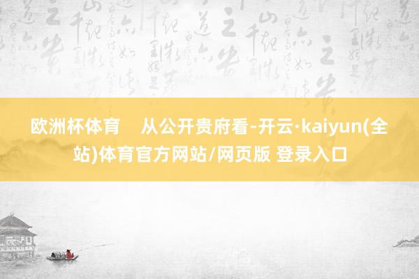 欧洲杯体育 从公开贵府看-开云·kaiyun(全站)体育官方网站/网页版 登录入口