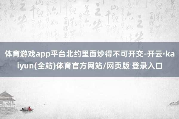体育游戏app平台北约里面炒得不可开交-开云·kaiyun(全站)体育官方网站/网页版 登录入口