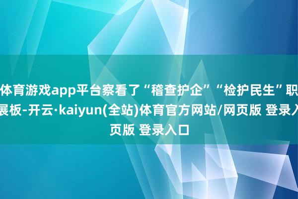 体育游戏app平台察看了“稽查护企”“检护民生”职责展板-开云·kaiyun(全站)体育官方网站/网页版 登录入口